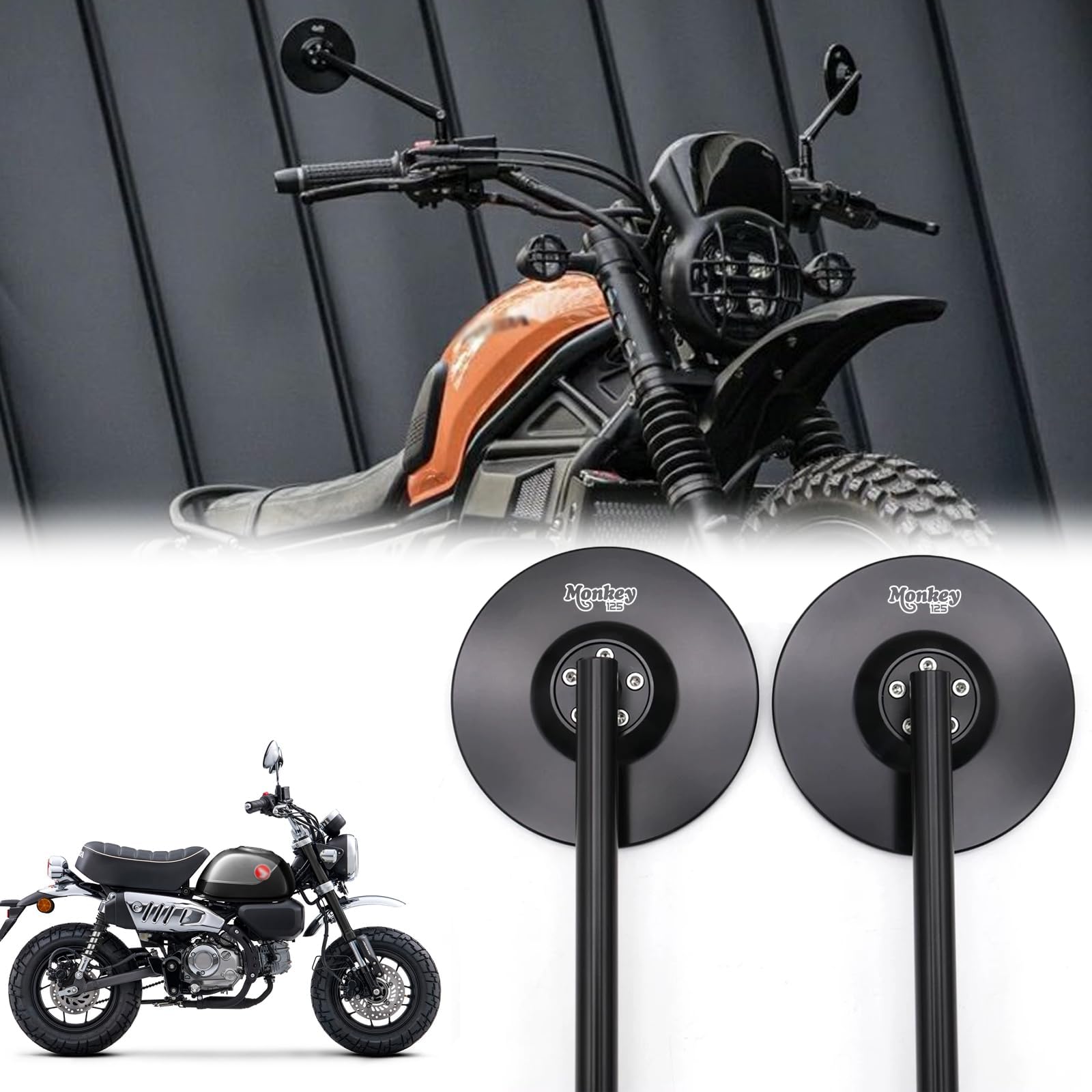 Amazon | For モンキー125 MONKEY125調節可能なバックミラー